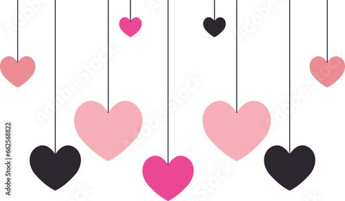 hanging love symbols vector for wall decor and sticker