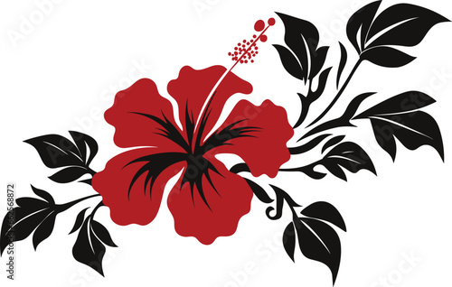 hibiscus flower vector illustration for logos, tattoos, stickers and wall decors