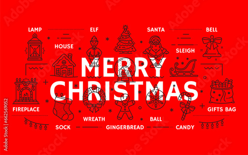 Fotografia Christmas line infographics