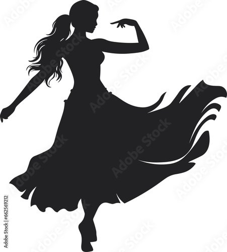silhouette of an indian girl dancing vector