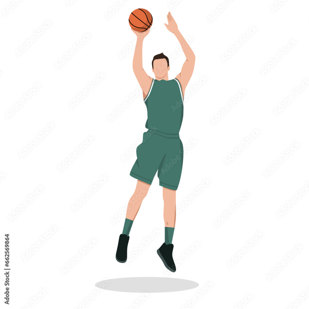 Vector illustration of basketball player isolated Vector illustration of basketball player isolated