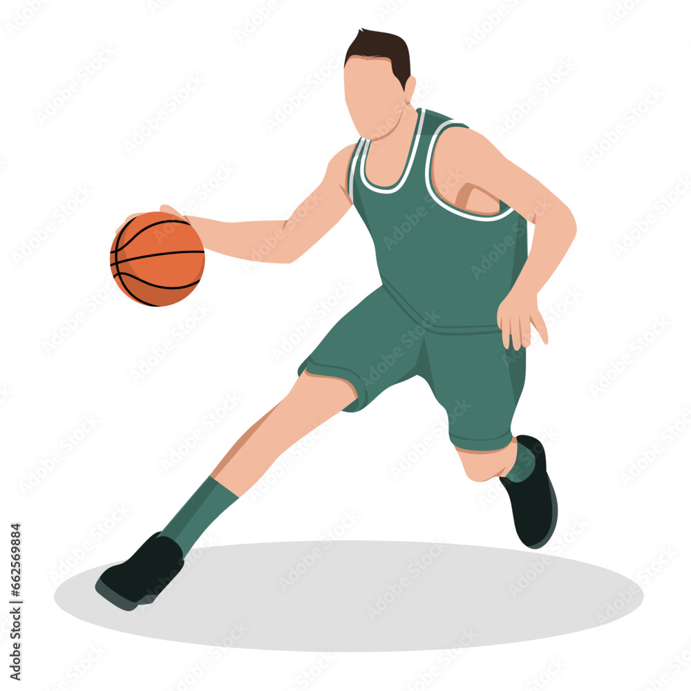 Vector illustration of basketball player isolated