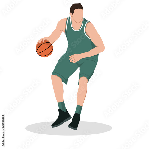 Vector illustration of basketball player isolated