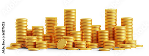 PNG gold 3d coin money isolated on transparent background currency finance.