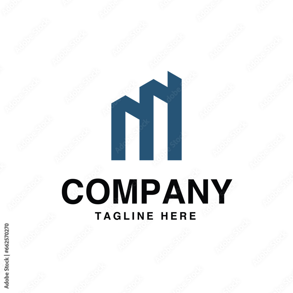 Letter M Monogram Logo Design.  Vector letter template design for brand.