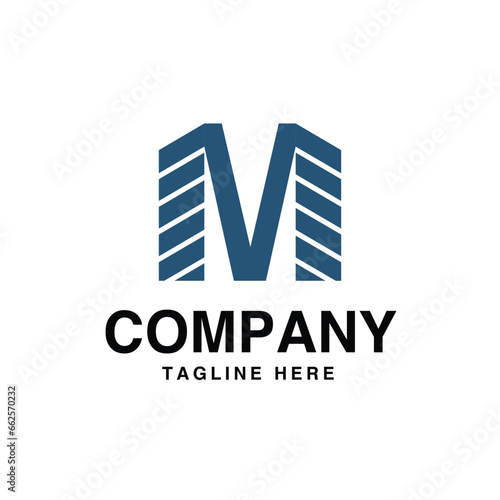 Letter M Monogram Logo Design.  Vector letter template design for brand.