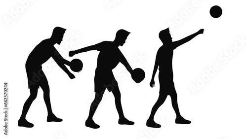 Flat design ilustration of man doing volley ball fos exercise,volley ball ilustration,education for childern