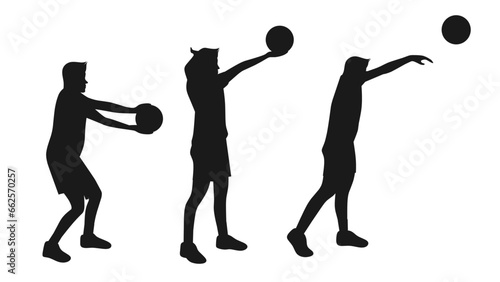 Flat design ilustration of man doing volley ball fos exercise,volley ball ilustration,education for childern