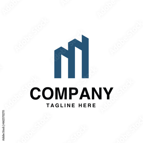 Letter M Monogram Logo Design.  Vector letter template design for brand.