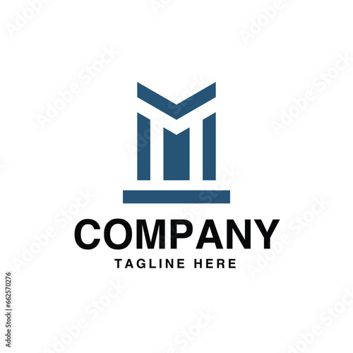 Letter M Monogram Logo Design.  Vector letter template design for brand.