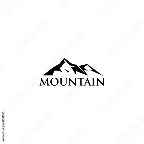 illustration vector graphic logo of mountain sun abstract