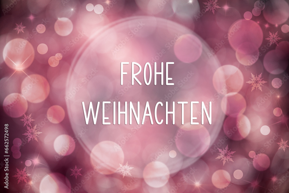 Text Frohe Weihnachten, Means Merry Christmas, Lilac Christmas Background