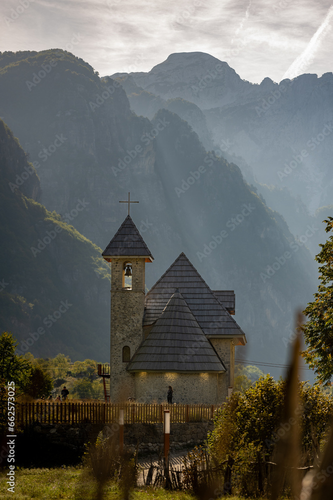 Chruch in the valley of Theth in the Albanian Alps