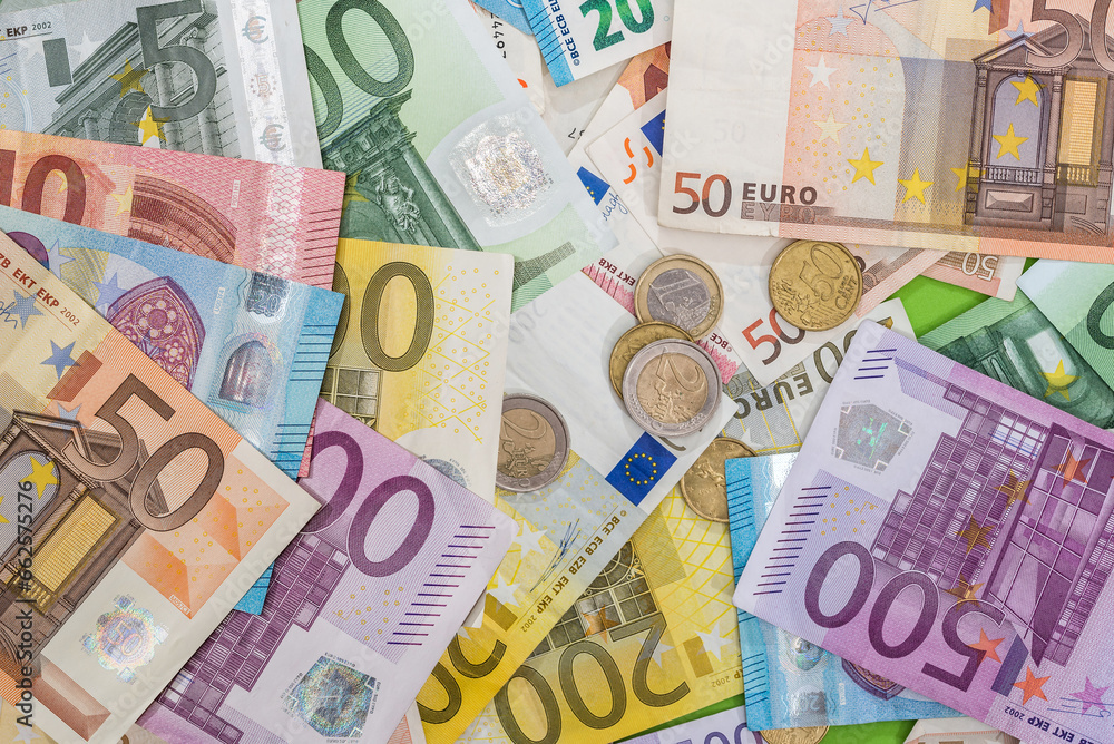 different Euro paper bills, legal European Union curency EU different Euro paper bills, legal European Union curency EU