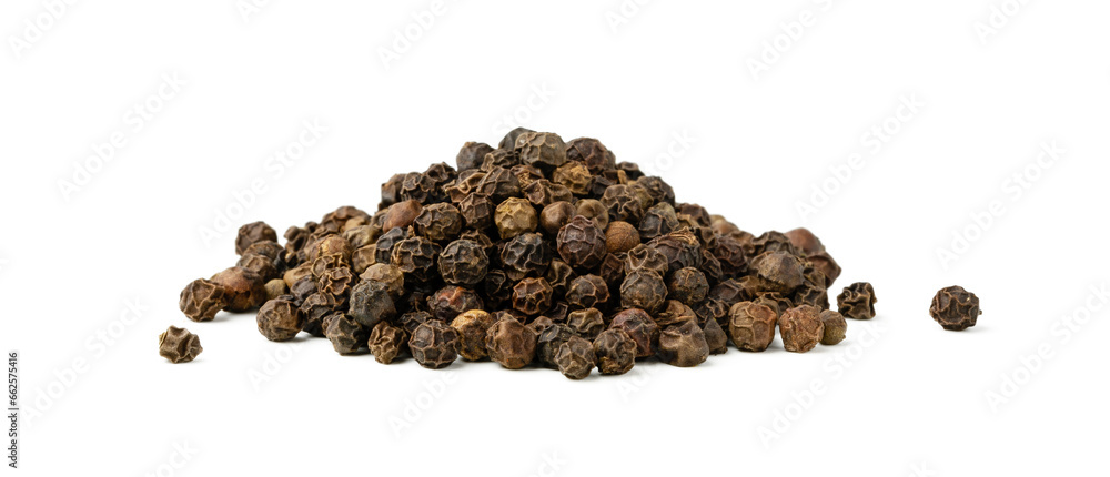 Pile of black peppercorns isolated on white background Pile of black peppercorns isolated on white background