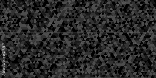 Abstract seamless square black and gray wall structure cube mosaic tile background. Abstract geometric pattern gray and black Polygon Mosaic triangle Background, business and corporate background.