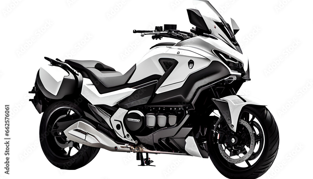 Motorcycle touring on transparent background PNG. Motorcycle touring concept.
