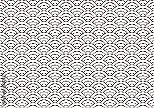 Horizontally And Vertically Repeatable Monochrome Seamless Japanese Vintage Pattern On A White Background. Vector Illustration.