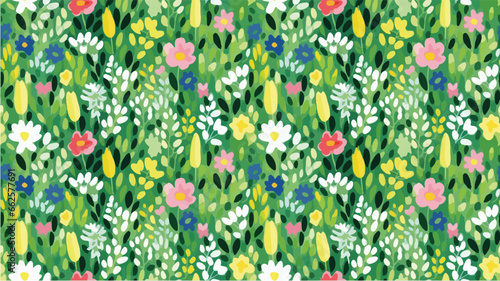 green seamless flowers repeating pattern, flowers pattern, ditsy, liberty , meadow, floral