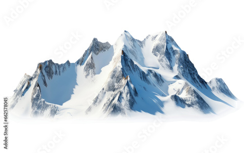 Amazing View of Snow Mountains Isolated on Transparent Background PNG.