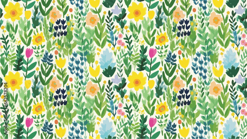 green seamless flowers repeating pattern, flowers pattern, ditsy, liberty , meadow, floral