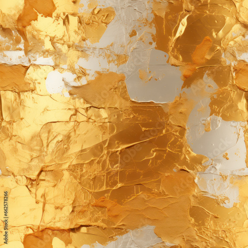 Seamless abstract gold paint peel off pattern background, ai generative