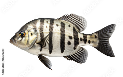 Beautiful Archerfish Isolated on Transparent Background PNG.