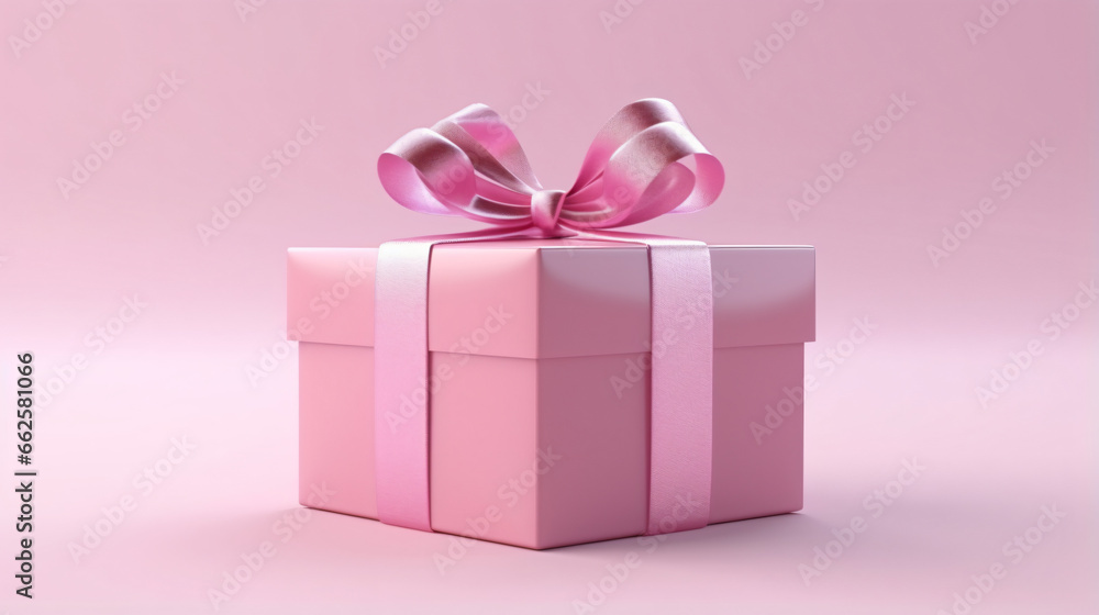 3d rendering of pink gift box