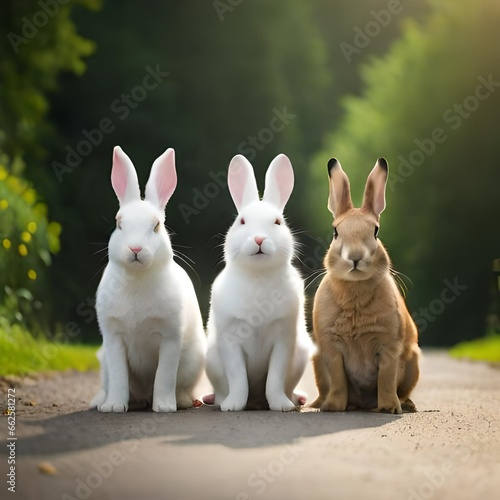 white rabbit on the grass