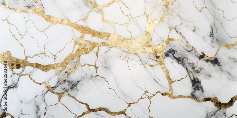 Widescreen banner with white and gold marble texture background. Widescreen banner with white and gold marble texture background.