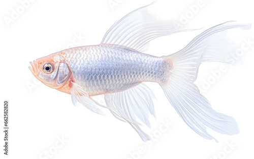 White Cute Platies Fish Isolated on Transparent Background PNG.