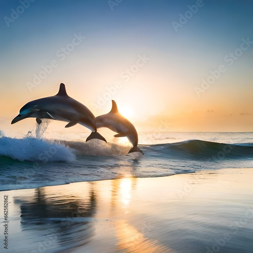 dolphin jumping at sunset © Sofia Saif