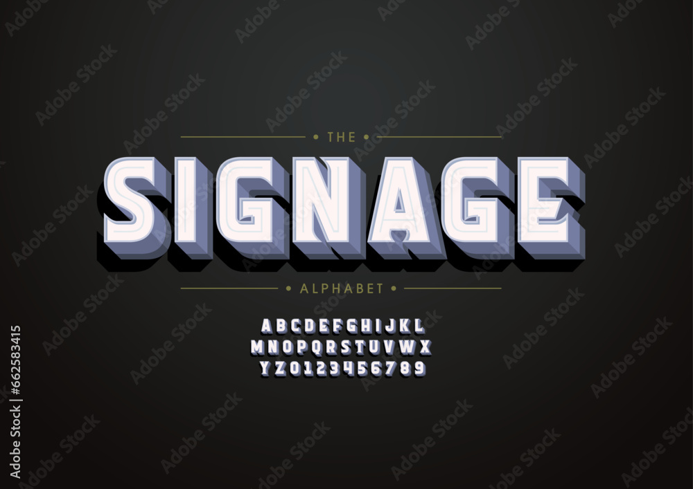 Obraz premium Vector of stylized modern font and alphabet