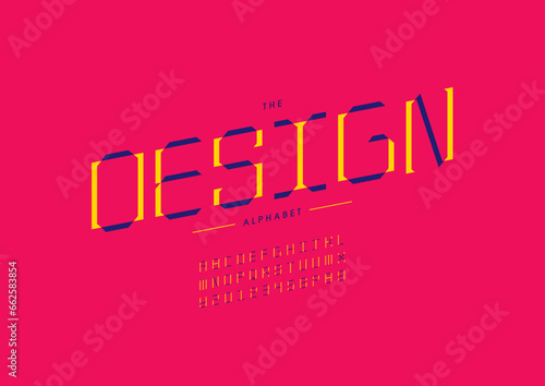 Vector of stylized modern font and alphabet