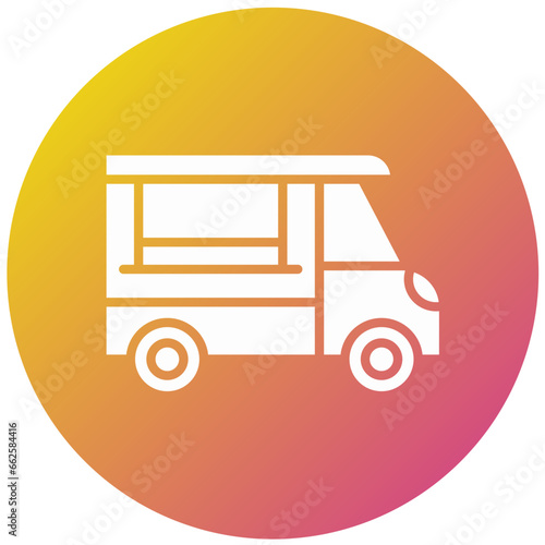 Coffee Truck Vector Icon Design Illustration
