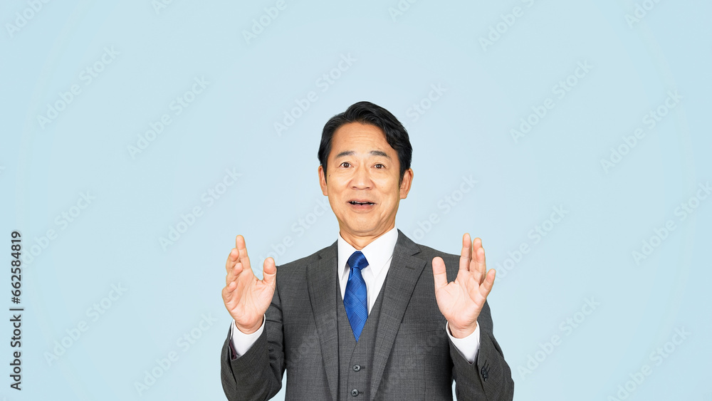 驚く中年ビジネスマン 驚く中年ビジネスマン