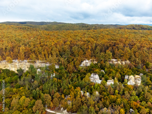 Landscape with Dragons Garden from Salaj county - Romania. A natural park with rocky formations photo