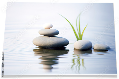 Zen or spa greeting or invitation card with captivating composition  tranquility and peaceful