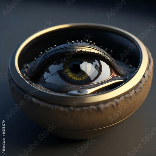 Healthy ashtray with eyes Generative AI