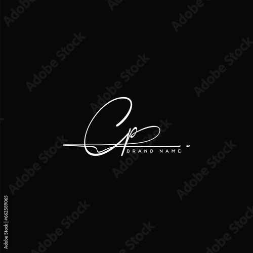  CP letter beauty handwriting vector logo.  photo