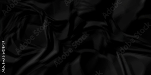 Dark crumple black fabric paper wrinkled poster template ,blank glued creased paper texture background. black paper crumpled backdrop background. used for cardboard and clerkboard.