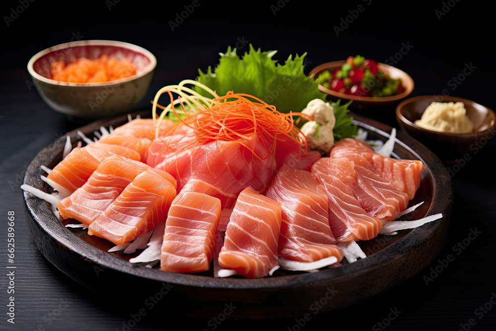 Sashimi Thin slices of raw fish or seafood Sashimi Thin slices of raw fish or seafood