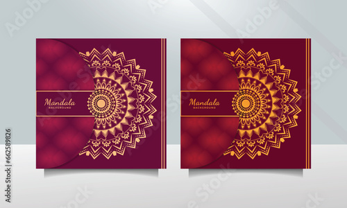 Elegant mandala background having a golden arabesque design in an arabic, islamic, eastern style.