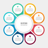 Circle Cycle Infographic Template Design With 8 Steps