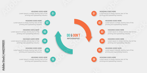 Dos and Don'ts, Pros and Cons, Comparison Infographic Design Template