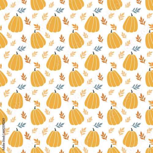 Seamless pattern with different leaves