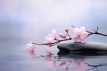 Tableau sur plexiglas Spa Ambiance zen spa pierres et bougies  © IonelV