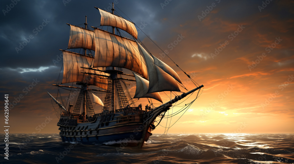 Ship sail boat