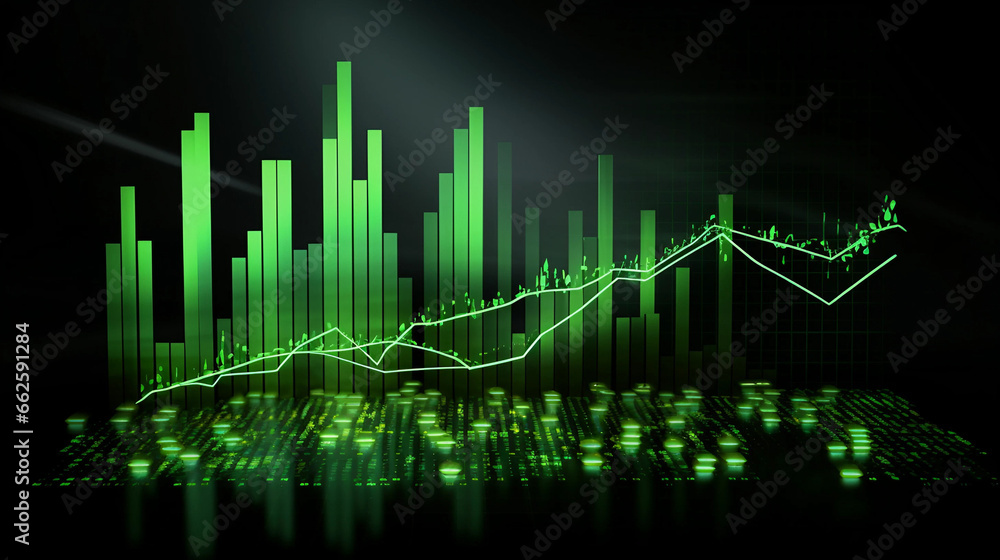 Investment stock market and business growth green palette Investment stock market and business growth green palette