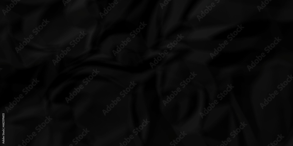 Fototapeta premium Crumpled black paper texture. Black crumpled paper texture crush paper. creased and wrinkled. Old dark black crumpled paper sheet background texture. 